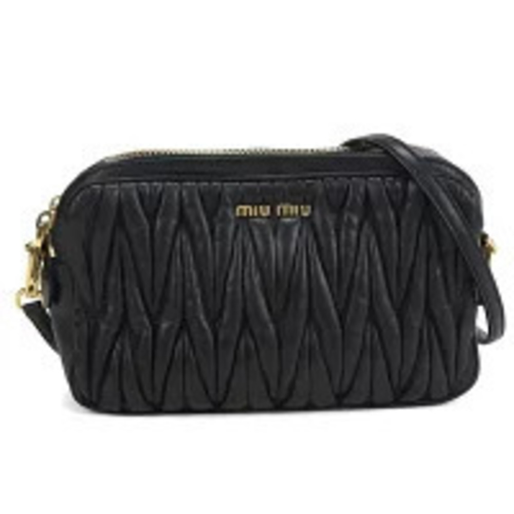 Miu Miu Matelasse Leather Black